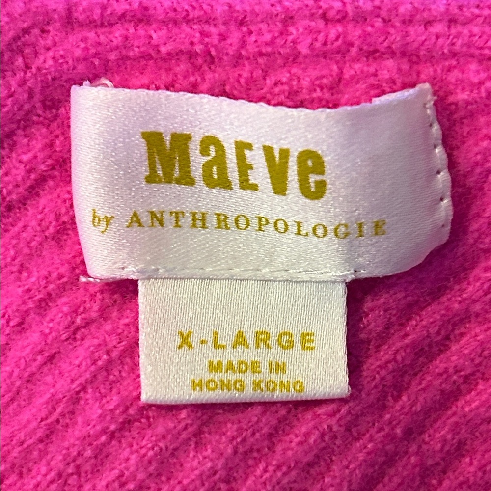 Anthropologie Bright Pink Turtleneck Sweater - Picture 6 of 6